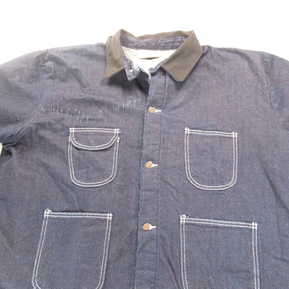 Bob Barker Jacket Mens 3XL Blue Denim Chore Barn 90s Blanket Lined Jail VTG